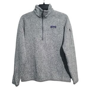 Patagonia Better Sweater 1/4 Zip Pullover Birch White Gray Medium Womens F16